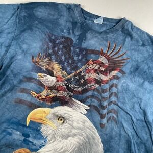 The Mountain Eagle USA‎ Flag Tie Dye Graphic Print T-Shirt 3XL